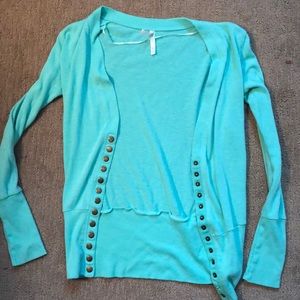 Teal Button Down Cardigan